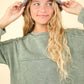 VERY J Mineral Washed Oversized Sweatshirt Mini Dress