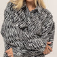 HYFVE Zebra Print Snap Down Long Sleeve Shacket