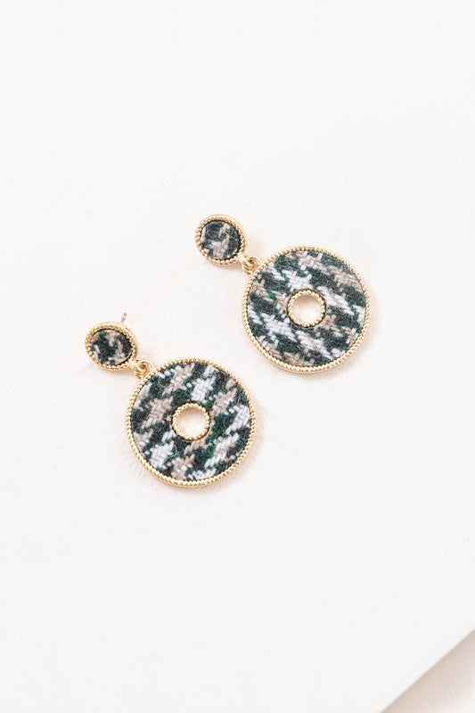 Houndstooth Tweed Earrings