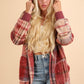 VERY J Fuzzy Plaid Long Sleeve Hooded Jacket