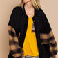 Long Sleeve With Plaid Detail Sleeve Shacket