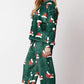 Christmas Hat Pattern Round Neck Long Sleeve Top and Pants Set