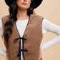 Annie Wear V-Neck Tie Detail Vest Coat