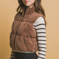 Love Tree Corduroy Zip Up Puffer Vest with Pockets