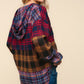 Haptics Plaid Edge Cut Detail Hooded Top