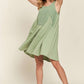 ADORA Decorative Button Sleeveless Babydoll Dress