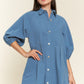 Washed denim style dress