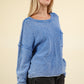 VERY J Mineral Washed Exposed Seam Sweater