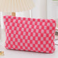 Zenana Checkered Makeup Clutch Bag