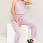 D-Linen Blended Top and Pants Set