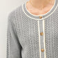 Be Cool Cable Knit Long Sleeve Contrast Edge Cardigan