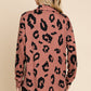 BOMBOM Animal Print Button Up Knit Shacket