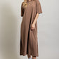 VENTED HEAVY COTTON WASHED DRESS