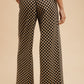 Annie Wear Drawstring Checkered Wide Leg Pants