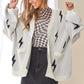 Lightning Bolt Oversized Open Sweater Cardigan