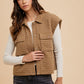 Annie Wear Puzzle Quilted Snap Down Vest Coat