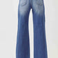 RISEN High Waist Raw Hem Wide Leg Jeans