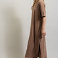 VENTED HEAVY COTTON WASHED DRESS