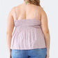 Zenobia Plus Size Frill Smocked Floral Sweetheart Neck Cami