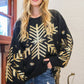 And The Why Foil Snowflake Round Neck Sweater