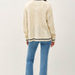 Be Cool Contrast Trim Cable-Knit V-Neck Cardigan