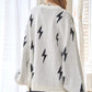 Lightning Bolt Oversized Open Sweater Cardigan