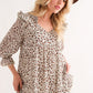 And The Why Leopard Ruffle Hem Woven Mini Dress