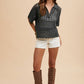 Annie Wear Openwork Johnny Collar Knit Cover Up