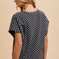 Annie Wear Checkered Round Neck Short Sleeve T-Shirt