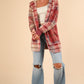 VERY J Fuzzy Plaid Long Sleeve Hooded Jacket