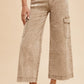 Annie Wear Raw Hem Wide Leg Jeans with Cargo Pockets