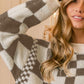 BiBi Checkered Contrast Chunky Sweater