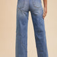 Annie Wear Decorative Seams Wide Leg Jeans