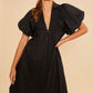 Annie Wear Smocked Puff Sleeve Midi Dress