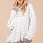 Ces Femme Striped Round Neck Drop Shoulder Sweatshirt