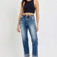 RISEN Full Size High Rise Crop Straight Roll Up Jeans