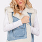 SAGE + FIG Pocketed Collared Neck Sherpa Vest