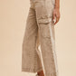 Annie Wear Raw Hem Wide Leg Jeans with Cargo Pockets