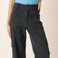 Mittoshop Wide Leg High Waist Pants with Cargo Pockets