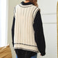 Solid V-Neck Sleeveless Pocket Detail Sweater