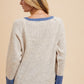 Annie Wear Contrast Trim Button Down Raglan Sleeve Cardigan