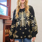 And The Why Foil Snowflake Round Neck Sweater