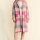 Davi & Dani Tied Color Block Collared Neck Coat