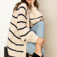 Made for Style Oversized Striped Sweater Cardigan