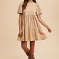 Annie Wear Mineral Washed Round Neck Short Sleeve Denim Dress