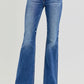 RISEN Full Size Low Rise Flare Jeans with Pockets