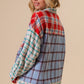 BiBi Color Block Plaid Button Down Shirt