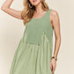 ADORA Decorative Button Sleeveless Babydoll Dress