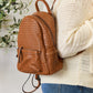 SHOMICO PU Leather Woven Backpack