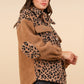 VERY J Fuzzy Leopard Button Down Long Sleeve Jacket